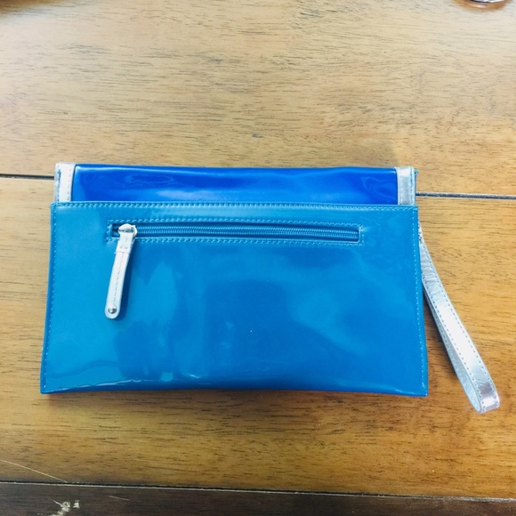 Nine West Envelope Clutch Blue Patton leather - Picture 3 of 4